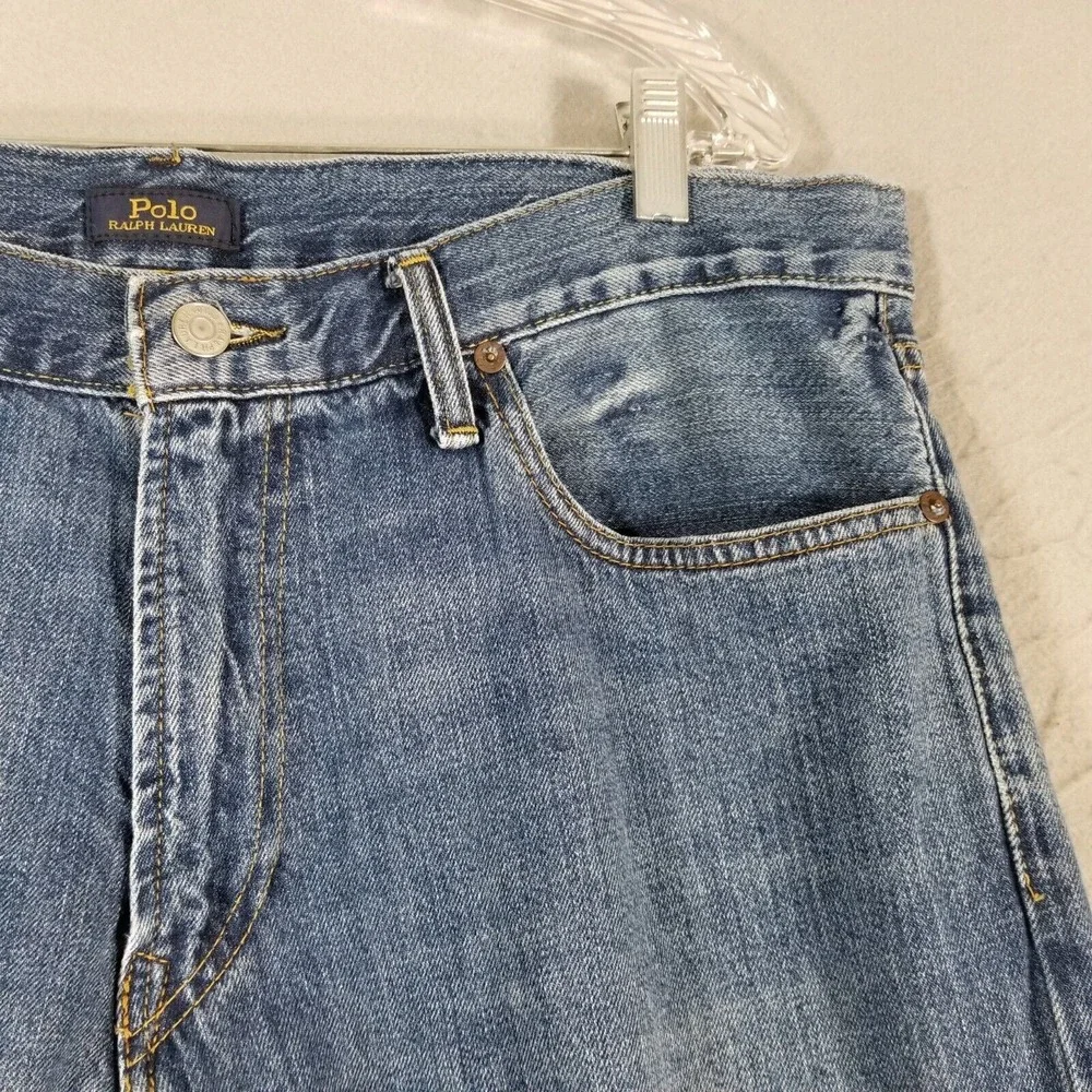 Polo Ralph Lauren jeans men's 36 x 30 Varick slim straight blue denim pants‎